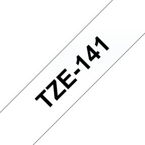 Brother TZe141 Ruban adhésif laminé générique – Texte noir sur fond transparent – Largeur 18 mm x 8 mètres