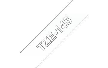 Brother TZe145 Ruban adhésif laminé générique – Texte blanc sur fond transparent – Largeur 18 mm x 8 mètres
