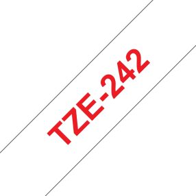 Brother TZe242 Ruban adhésif laminé générique – Texte rouge sur fond blanc – Largeur 18 mm x 8 mètres