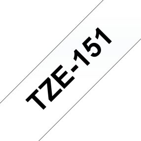 Brother TZe151 Ruban adhésif laminé générique – Texte noir sur fond transparent – Largeur 24 mm x 8 mètres