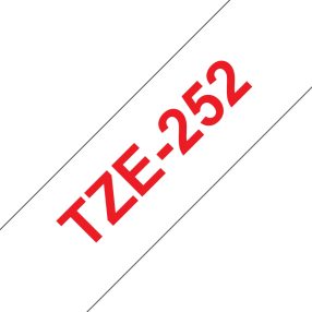 Brother TZe252 Ruban adhésif laminé générique – Texte rouge sur fond blanc – Largeur 24 mm x 8 mètres