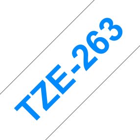 Brother TZe263 Ruban adhésif laminé générique – Texte bleu sur fond blanc – Largeur 36 mm x 8 mètres