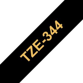 Brother TZe344 Ruban adhésif laminé générique – Texte doré sur fond noir – Largeur 18 mm x 8 mètres