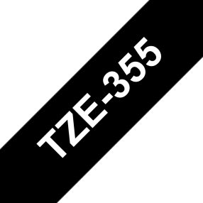 Brother TZe355 Ruban adhésif laminé générique – Texte blanc sur fond noir – Largeur 24 mm x 8 mètres