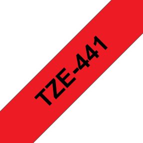 Brother TZe441 Ruban adhésif laminé générique – Texte noir sur fond rouge – Largeur 18 mm x 8 mètres