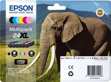 Epson T2438 (24XL) 6 packs de cartouches d’encre originales – C13T24384011