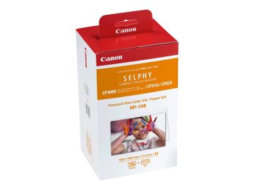 Canon RP-108 Value Pack Original – 2x 54-Print Ink Kits – 108 feuilles de papier photo 100×148 mm (4×6 ?) – 8568B001