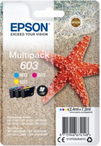 Epson 603 Pack de 3 cartouches d’encre originales – Cyan, Magenta, Jaune – C13T03U54010