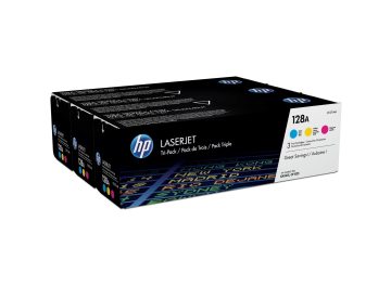 HP CE321A/CE322A/CE323A Pack de 3 cartouches de toner originales – 128A