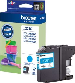 Cartouche d’encre cyan originale Brother LC221 – LC221CBP