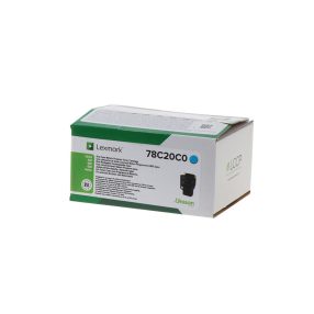 Lexmark CS421/CS521/CS622/CX421/CX522/CX622/CX625 Cartouche de toner cyan d’origine – 78C20C0