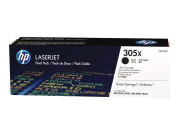 HP CE410X noir 2 paquets de cartouches de toner originales – 305X