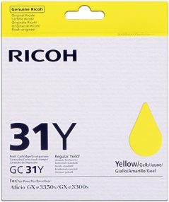 Ricoh GC31Y Cartouche Gel Originale Jaune – 405691