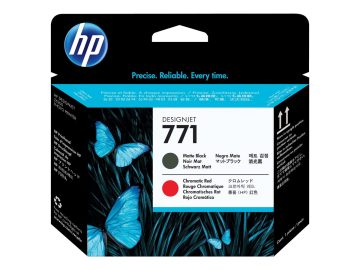 Tête d’impression originale HP 771 – Noir mat, rouge chromatique – CE017A