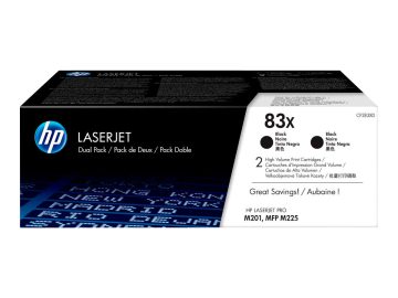 HP CF283X noir 2 paquets de 2 cartouches de toner originales – 83X