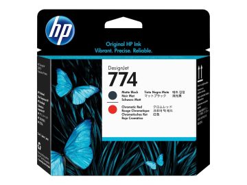 Tête d’impression originale HP 774 – Noir mat, rouge chromatique – P2V97A