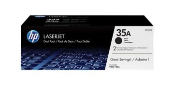 HP CB435A noir 2 paquets de 2 cartouches de toner originales – 35A