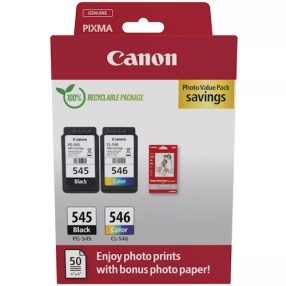 Canon PG-545/CL-546 Pack de 2 cartouches d’encre originales + 50 feuilles de papier photo – 8287B008