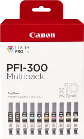 Canon PFI300 Pack de 10 cartouches d’encre originales – 4192C008