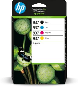 Pack de 4 cartouches d’origine HP 937 noire + cyan + magenta + jaune – 6C400NE