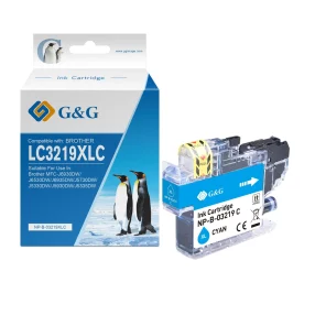 Cartouche PREMIUM marque G&G cyan compatible Brother LC3219XLC