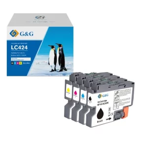 Pack de 4 cartouches PREMIUM marque G&G compatible Brother LC424BK + LC424C + LC424M + LC424Y