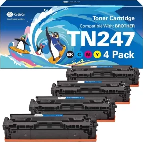 Pack de 4 toners PREMIUM marque G&G compatible Brother TN247BK + TN247C + TN247M + TN247Y